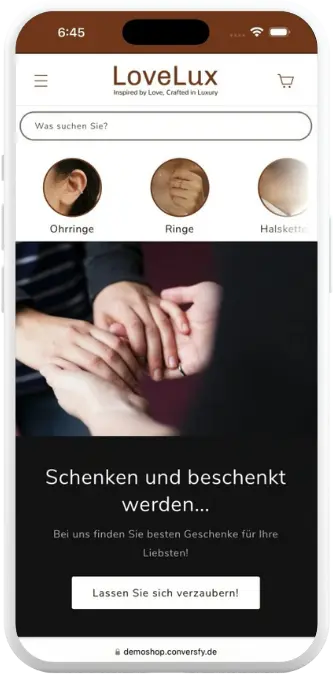 Startseite Features Beispiel